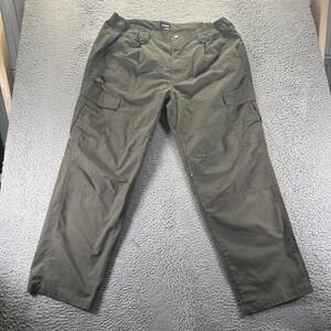 CQR Pant Men's 44x32 Green Polyester Cargo Straight Leg Utility Workwear Travel